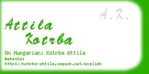 attila kotrba business card